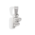 Polished silver letter F bubble pendant charm made of high-quality stainless steel - Steel-F