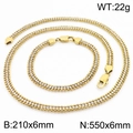 Set gioielli in oro e acciaio con collana di zirconi e bracciale inclusi dettagli - Set / Oro