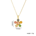 Collana a girasole dorata per donna con zirconi multicolore, misura 22,5mm per 19,5mm - Oro/Zirconia Multicolore