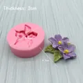 Pink silicone mold for trumpet and lotus flowers with dimensions 5.4cm and 4.7cm - 3663 Double Lotus / Pink