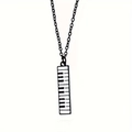 Collana in metallo nero con ciondolo a tastiera di pianoforte lunga per musicisti e studenti - Nero