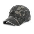 Gorra de béisbol táctica de camuflaje en lona gris lavada con diseño de seis paneles - Talla única / 3# Camuflaje Gris Oscuro