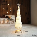 Lighted glass Christmas tree with glitter finish and LED lights, height 39cm - Christmas Tree Type A / With Lights/AA Battery Not Included