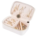 Mini portagioie bianco portatile con fodera in velluto e scomparti per riporre anelli - 10.5*3.5*6.5CM / Bianco