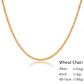 Elegante collana a catena Chopin in argento s925 dorato con dettagli su peso e lunghezze - Oro rosa / 40CM