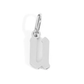 Silver gothic letter U pendant charm for DIY necklaces or bracelets with smooth finish - Letter U / Steel