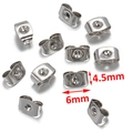 Clous d'oreilles en acier inoxydable argenté avec mesures de 4,5mm et 6mm - Papillon / Acier