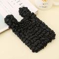 Minibandolera negra con textura de burbujas elásticas y asas dobles estilo moderno - Portátil/Textura de Burbujas / Negro