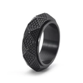 Draaibare zwarte roestvrijstalen ring voor heren met vintage Egyptische piramide geometrie - US 8 / Zwart