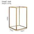 Large vintage gold metal glass display box with geometric frame for home decoration - Large / Gold