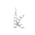 Elegant silver-tone letter K pendant inlaid with white pearls for DIY jewelry design - Silver-K