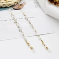 Chic gold eyewear chain with iridescent faceted beads and secure silicone loops - White AB Multi-faceted Crystal