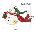 Décoration de Noël bonhomme de neige peint à la main, suspension festive en métal coloré - Bonhomme De Neige Avec Chapeau Vert