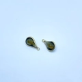 Water drop crystal charm with gold bezel and dark translucent stone for DIY jewelry - Camel