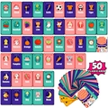Set educativo di 50 flashcard in inglese con animali colorati e oggetti per bambini - Carte Di Parole Visive Inglesi Neon (T01041693)