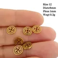 8mm hollow gold coin spacer bead for DIY jewelry making, 1mm thickness 0.3g - Style 12/Gold/Spacer/8mm