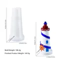Lighthouse silicone mold and finished resin art with detailed size dimensions - Lighthouse Mold 02