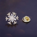Golden snowflake brooch with cat-eye heart stones and sparkling pavé crystal details - Gold Snowflake Style (90246J)