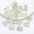 3D bear crystal charm in iridescent clear finish for DIY jewelry and necklaces - Spring Green