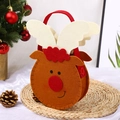 Cute reindeer felt Christmas handbag with red handles for holiday gift packaging - Cute Reindeer Gift Bag