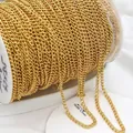 DIY 18K gold plated copper cable chain 3.7mm width on spool for jewelry making - 3.7mm Dense Copper Chain / Thick Silver