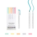 Five-piece set of dual-tip pastel highlighters in Misty Smoke colors for study and art - Misty Smoke (5 Pack)