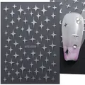 Silver starburst nail art stickers STZ-X006 for dark style butterfly manicures - STZ-X006 Silver Stars