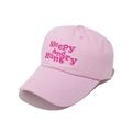 Gorra de béisbol de algodón rosa con bordado Sleepy And Hungry para hombres y mujeres - M (56-58cm) / Rosa