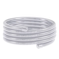 Silver multi-wrap spiral spring bracelet with grooved snake chain texture design - Silver - Five-line Style (12393)