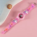 Pink unicorn digital watch for kids with colorful silicone strap and LCD display - Unicorn 5 Rose Red