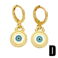 Turkish Evil Eye heart drop earrings in 18K gold finish with classic rope edge detail - Gold Concentric Circle Style (D)