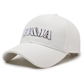 White baseball cap with NY & JA 3D embroidery featuring a classic six-panel design - Adjustable / White