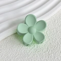 Light green flower hair claw clip with a matte finish for women and children - Grey Green