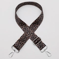 Adjustable leopard print wide shoulder strap with silver metal lobster clasps - No. 614 Silver Hook