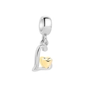 S925 sterling silver letter L pendant with golden hearts for bracelets and necklaces - Letter L