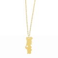 Gold plated Portugal map pendant necklace with heart cutout detail on delicate chain - Portugal - Gold