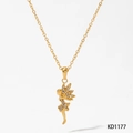 Exquisite gold angel pendant necklace with sparkling zircon wings and dainty chain - Gold Style (KD1177)