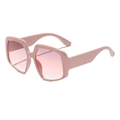 Chic oversized square sunglasses in pink gradient with a thick retro plastic frame - Lotus Pink Frame Pink Lens