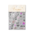 Autocollants d'ongles Dark Art avec ours et papillons, modèle Darkart-06 - Style Cœur Papillon Sombre Doux (kilig-dk06)