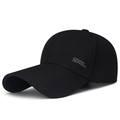 Schwarze Sport Baseballkappe mit seitlichem S SPORT FASHION Aufdruck und Schirm - Verstellbar / Schwarz