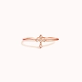 Anillo de cruz minimalista en plata S925 oro rosa con pequeñas piedras de circón - Talla US 8 / Oro rosa