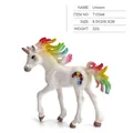 Rainbow unicorn toy figure with colorful mane and glitter details 8.5x3x8.3cm - White Unicorn - Rainbow Dots / White