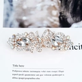 Fermaglio per capelli dorato con strass in cristallo per acconciature eleganti e coda - Bianco