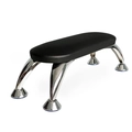 Professional black faux leather manicure footrest with silver chrome curved metal legs - Classic Black (Piglet Curved Legs)