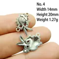 Detailed close-up of fish-shaped antique silver alloy charm showing scales and size - No.4/Goldfish