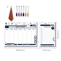 Magnetic weekly planner and to do list set with markers and cleaning accessories - CT822 (Retro Computer)