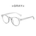 Classic round frame anti-blue light glasses in transparent gray vintage style for men and women - Gray