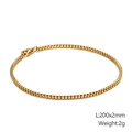 Minimalist 200x2mm golden stainless steel box chain bracelet for men and women - 20cm / Gold 2mm (KB126646-Z)