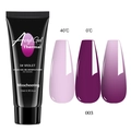 Violet thermal acryl gel showing color change from 0 to 40 degrees for nail extensions - Thermal Purple (03)