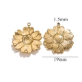 Detalle de colgantes de girasol bañados en oro 18K con diámetro 19mm y dimensiones - 19mm Girasol Mediano